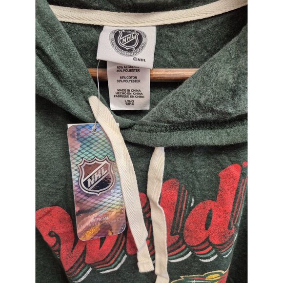 Minnesota Wild NHL Womens Hoodie Sweatshirt Size M Green Cotton/Polyester Blend - Picture 3 of 5